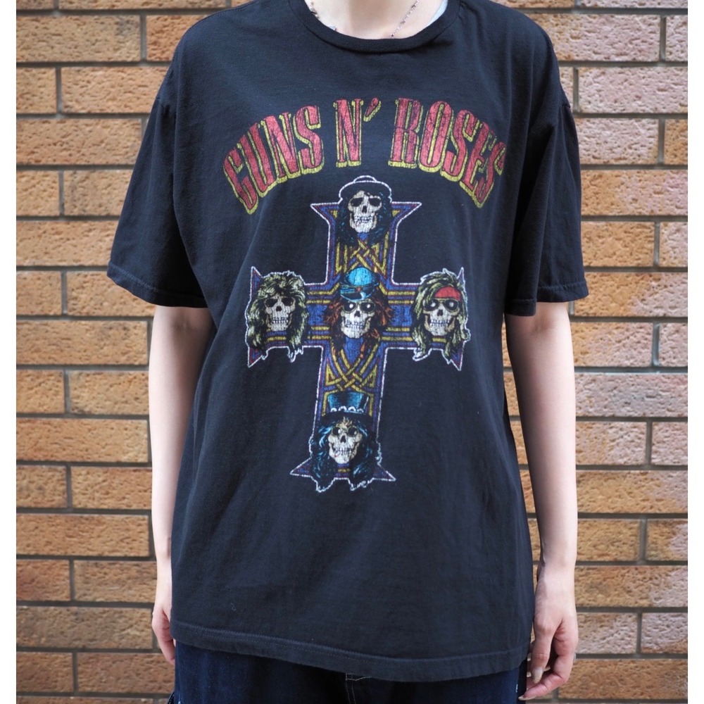 Guns‎ N Roses Graphic T Shirt Black XL Cross Skulls Band Tee